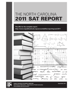 2011 SAT REPORT THE NORTH CAROLINA The URL for the complete report: