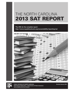 2013 SAT REPORT THE NORTH CAROLINA The URL for the complete report: