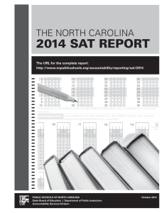 2014 SAT REPORT THE NORTH CAROLINA The URL for the complete report: