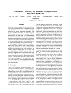 Transactional Consistency and Automatic Management in an Application Data Cache