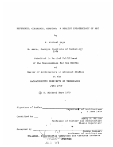 COHERENCE, K. Michael  Hays Submitted  in  Partial  Fulfillment