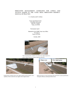 IRRIGATION MANAGEMENT GUIDELINES FOR CITRUS AND MANUAL OF PRACTICE
