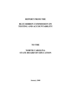 REPORT FROM THE BLUE RIBBON COMMISSION ON TESTING AND ACCOUNTABILITY