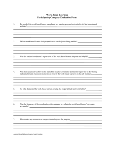 Work-Based Learning Participating Company Evaluation Form