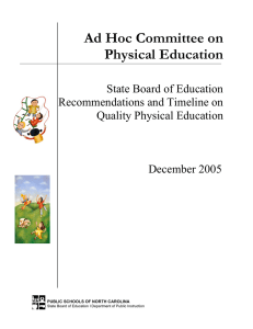 Ad Hoc Committee on Physical Education  State Board of Education