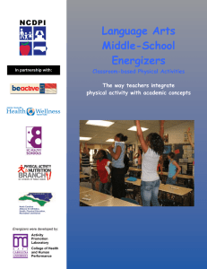 Language Arts Middle-School Energizers NCDPI