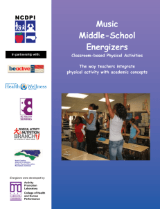 Music Middle-School Energizers NCDPI