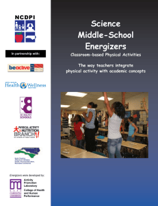 Science Middle-School Energizers NCDPI