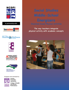 Social Studies Middle-School Energizers NCDPI