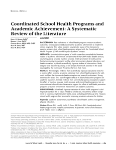 Coordinated School Health Programs and Academic Achievement: A Systematic G