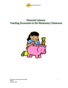 Financial Literacy  1 Elementary Division/Social Studies