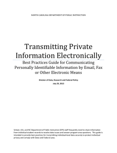 Transmitting	Private Information	Electronically