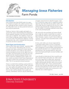 Managing Iowa Fisheries Farm Ponds Introduction