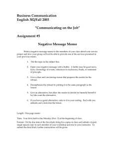 Business Communication English 302/Fall 2003  “Communicating on the Job”