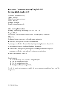 Business Communication/English 302 Spring 2004, Section 18