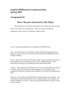 English 302/Business Communication Spring 2004  Assignment #1