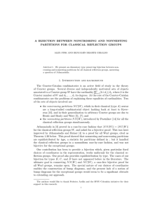 A BIJECTION BETWEEN NONCROSSING AND NONNESTING PARTITIONS FOR CLASSICAL REFLECTION GROUPS