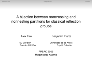 A bijection between noncrossing and nonnesting partitions for classical reflection groups Alex Fink