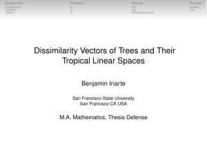 Dissimilarity Vectors of Trees and Their Tropical Linear Spaces Benjamin Iriarte