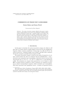 COHERENCE OF PROOF-NET CATEGORIES Kosta Doˇsen and Zoran Petri´ c