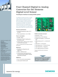 Four-Channel Digital-to-Analog Convertor for the Siemens Digital Level Sensor
