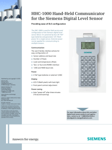 HHC-1000 Hand-Held Communicator for the Siemens Digital Level Sensor