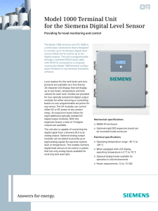 Model 1000 Terminal Unit for the Siemens Digital Level Sensor