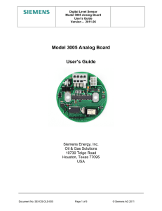 Model 3005 Analog Board User’s Guide Siemens Energy, Inc.