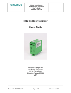 5020 Modbus Translator User’s Guide Siemens Energy, Inc.