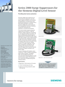 Series 2000 Surge Suppressors for the Siemens Digital Level Sensor