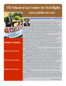 UNC School of Law Center for Civil Rights ANNUAL REPORT 2011-2012