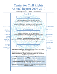 Center for Civil Rights Annual Report 2009-2010 August 2010