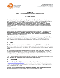 2014-2015 SAUL LEFKOWITZ MOOT COURT COMPETITION OFFICIAL RULES