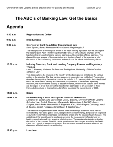 Agenda The ABC’s of Banking Law: Get the Basics