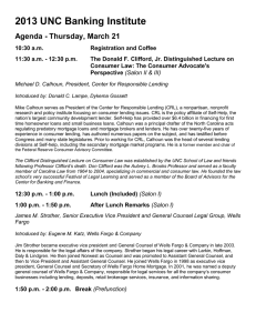 2013 UNC Banking Institute Agenda - Thursday, March 21