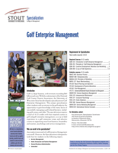 Golf Enterprise Management Specialization Requirements for Specialization