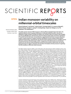 Indian monsoon variability on millennial-orbital timescales