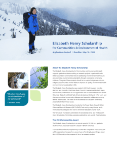 Elizabeth Henry Scholarship for Communities &amp; Environmental Health