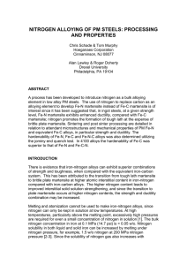 NITROGEN ALLOYING OF PM STEELS: PROCESSING AND PROPERTIES