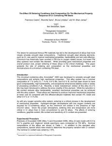 The Effect Of Sintering Conditions And Composition On The Mechanical... Response Of Cr Containing PM Steels