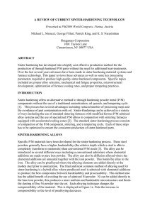 A REVIEW OF CURRENT SINTER-HARDENING TECHNOLGOY Hoeganaes Corporation