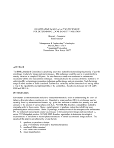 QUANTITATIVE IMAGE ANALYSIS TECHNIQUE FOR DETERMINING LOCAL DENSITY VARIATION Howard I. Sanderow