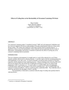 Effects of Cooling Rate on the Hardenability of Chromium Containing...