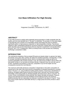 Iron Base Infiltration For High Density ABSTRACT