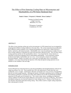 The Effect of Post Sintering Cooling Rate on Microstucture and