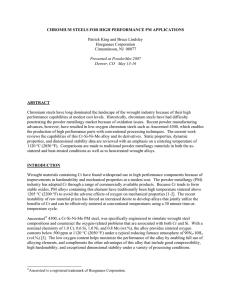 CHROMIUM STEELS FOR HIGH PERFORMANCE PM APPLICATIONS  ABSTRACT