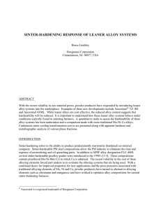 SINTER-HARDENING RESPONSE OF LEANER ALLOY SYSTEMS