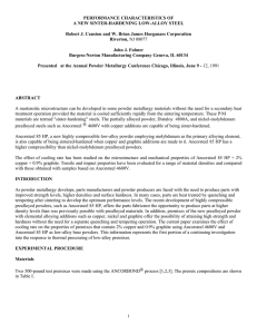 PERFORMANCE CHARACTERISTICS OF A NEW SINTER-HARDENING LOW-ALLOY STEEL