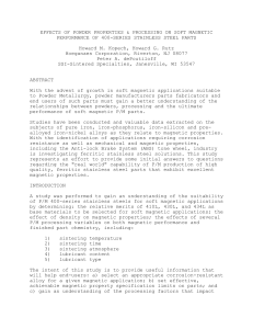 EFFECTS OF POWDER PROPERTIES &amp; PROCESSING ON SOFT MAGNETIC