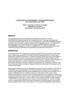 A COMPARISON OF ANCORDENSE™ PROCESSED MATERIALS WITH MALLEABLE CAST IRON